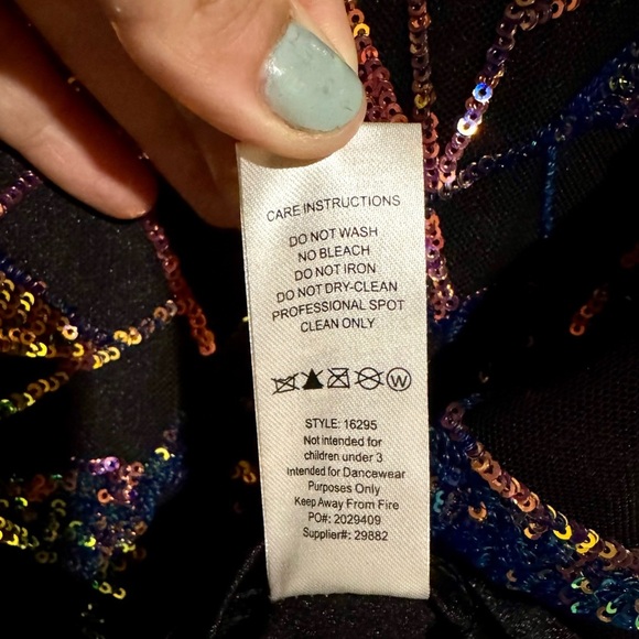 Weissman Dark Navy and Sequin Dance Costume. - Picture 7 of 10